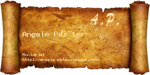 Angele Péter névjegykártya
