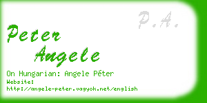 peter angele business card